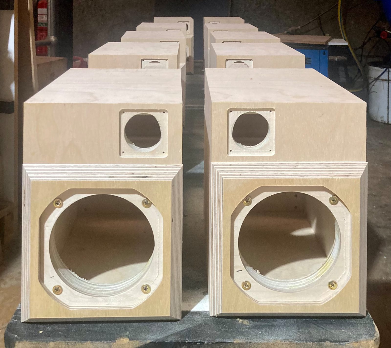 MAD speaker cabinets taking shape in the workshop